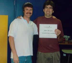 John (left) with his instructor